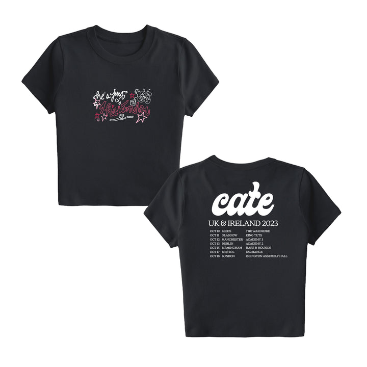 Cate Tour Baby Tee - Black