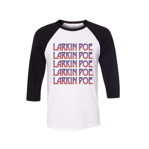Larkin Poe Repeat Logo White Raglan